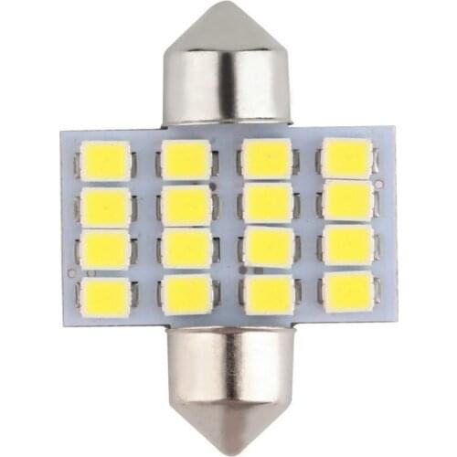 New Super White 31mm Festoon 16 SMD 1210 Car Led Auto Interior Dome Door Light Lamp Bulb Light 12V Work Lamp Hot Sale