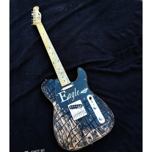 Eagle. Butterfly, guitar,bass custom shop,snake skin pattern hand-made old guitar, tele electric guitar 22 black custom in stock