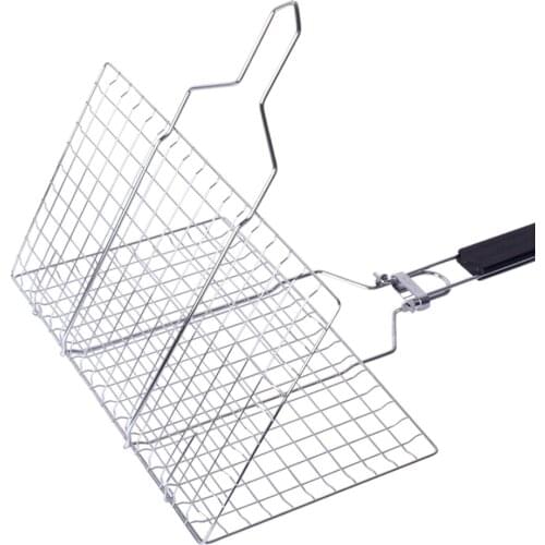 Portable Grilling Basket BBQ Barbecue Tool for Fish Vegetable Steak Shrimp Chops Stainless Steel LBShipping