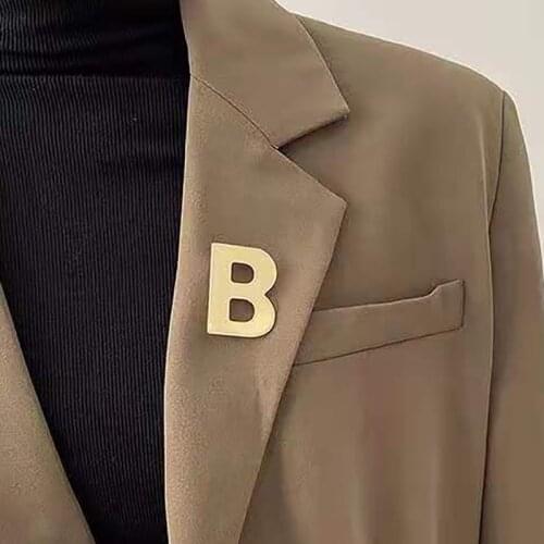 Luxury B Letter Brooch Original Quality Fashion Badge Women Jewelry Handmade Pins Metal Brand broche Z005