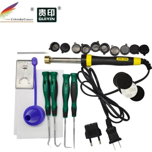 RTT-18BK) hole driller digger and foam sticker plug cap for HP for canon for lexmark toner cartridge refill tool kit