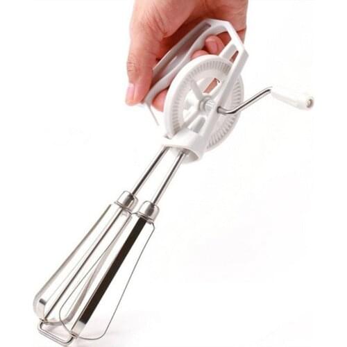 NOCM-Rotary Manual Hand Whisk Egg Beater Mixer Blender Stainless Steel Kitchen Tools