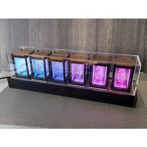 LED glow tube clock retro RGB pseudo glow tube clock diy desktop decoration creative digital birthday gift