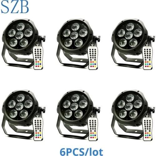 SZB 6PCS 6x18W Waterproof IP65 High Brightness Battery LED Flat Par Light with Wireless DMX for Wedding Party/SZB-G3035A