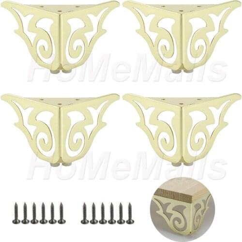 1/4 Piece of Hollow Modern Furniture Sofa Legs Table Legs Coffee Table Sofa TV Stool Metal Furniture Legs with Mounting Screws