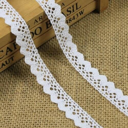 10Yards 1.5cm Cotton Weave Lace Trim Home Decoration Handmade Craft Material Off White/Bleach White Z348