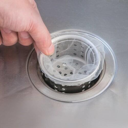 30/100pcs Disposable Kitchen Sink Filter Mesh Strainer Garbage Rubbish Storage Mesh Trash Bag Bathroom Hair Catcher Mesh Bags