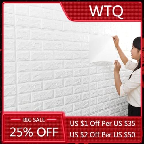 3D Self adhesive Waterproof Wallpapers 70*70cm TV Background Brick Wall Sticker Living Room Bedroom Decorative Stickers