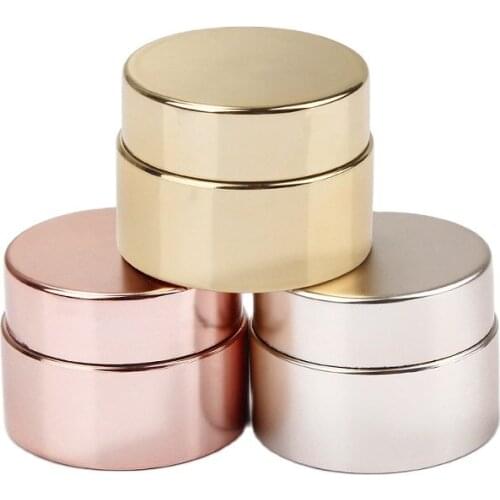 5g Plastic Empty Cream Jars UV Electroplate Gold Silver Rose Gold Refillable Bottles Face Cream Lotion Cosmetic Container 20pcs