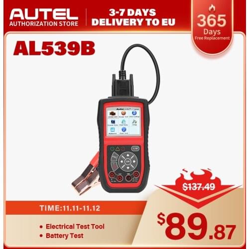 Autel AutoLink AL539B OBDII scanner automotive Electrical Test Tool OBD 2 car diagnostic code reader battery tester PK al539