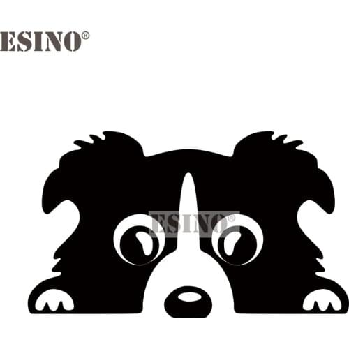 Car Styling Border Collie Lovely Doggie Funny Auto Decal Cartoon Car Sticker PVC 3D Carving Bumper Body Decal Pattern Vinyl