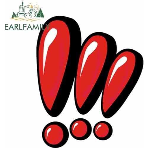 EARLFAMILY 13cm x 12.7cm For Red Exclamation Mark Car Sticker Personality Creationary Car Accessories Vinyl Waterproof Decal