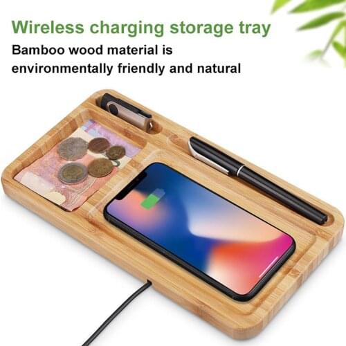 Bamboo Wood Wireless Charger Pad 15W Portable Wireless Charging Pad for 11 12 Pro Max X XS