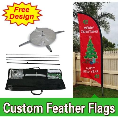 Free Design Free Shipping Double Sided Cross Base Feather Flag Competitive Branded Flags Bow Banner Promotional Sail Flags