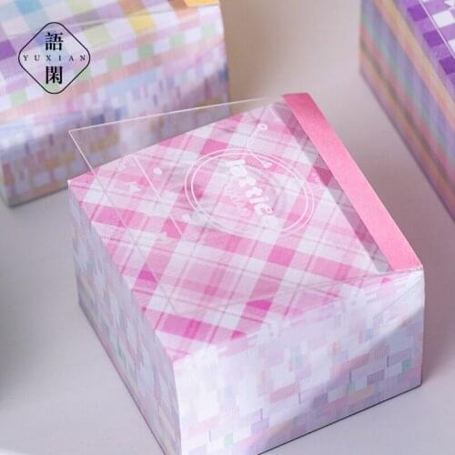 400 Sheets/pack Office School Memo Pad Cute Planner Notepad, 6cm*6cm Notes Grid Notepad 6 Designs