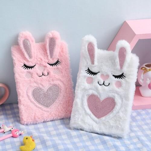 A5 Plush Agenda Notebook and Journals For School Cute Notepad Rabbit Fox Organizer Diary Planner Office Supplies Stationery Gift