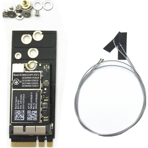 Broadcom BCM943224PCIEBT2 300Mbps Bluetooth 4.0 NGFF M.2 Key A/E Card+Antennas for Mac OS Hackintosh