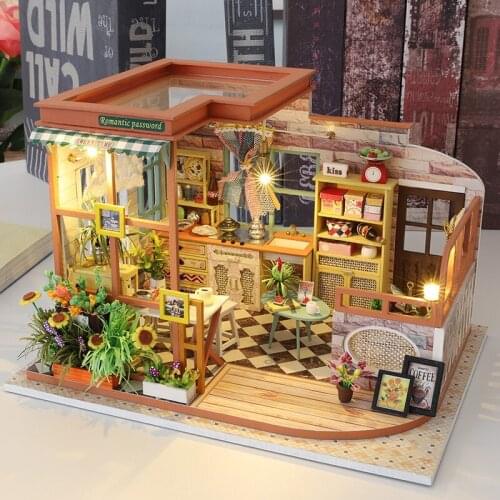 DIY Wooden Modern Loft DollHouse with Furniture Light Swimming Pool Villa Miniature Assemble Casa Toys for Children Adult Gifts
