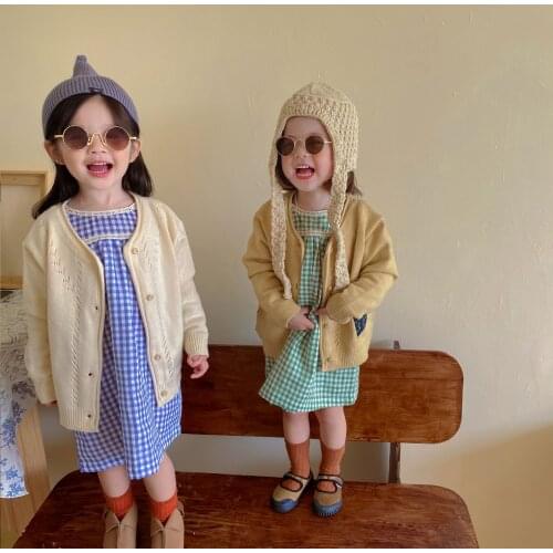 Kids Autumn Dresses for Girls Princess Lace Dress Girls Long Sleeve Plaid Party Vestidos Baby Girl Children Clothing for 2-6Y