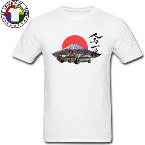 Mazda Car Mount Fuji Sunset Normal T-Shirt White Japanese Turbine Cars Mountain Cotton Short Sleeve Gift Tshirts Crewneck Mens