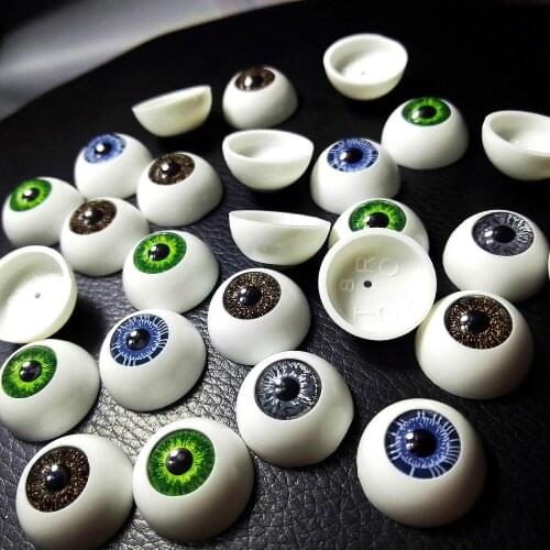 80Pcs (40Pairs) 20mm Half Round Eyeball Gray green Mix 4 Color Reborn Doll Eyes Acrylic Safety Eyes for toys Accessories