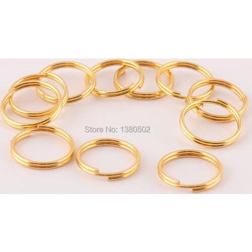 500PCS 14mm Gold color matching Ring key ring Round Shape Split Ring DIY Decoration accessories