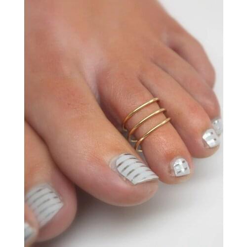 Toe Ring Jewelry Handmade Jewelry Adjustable Anillos Mujer Gold Filled/925 Silver 15mm Hoop Rings For Women Boho Foot Jewelry