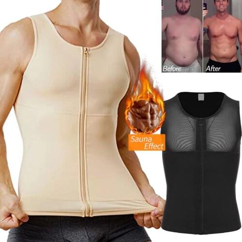 Men Shapewear Slimming Body Shaper Fitness Waist Trainer Corset Compression Shirt Underwear Sauna Swaet Vest For Weight Loss
