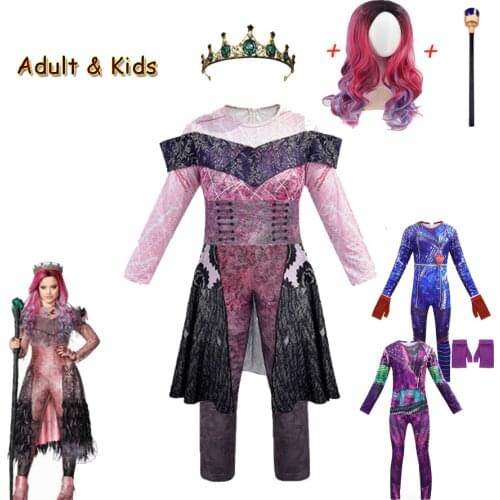 Descendants 3 Audrey Costume Girl Fantasia Halloween Costume For Kids Fancy Party Women Jumpsuit Evie Mal Cosplay Costume