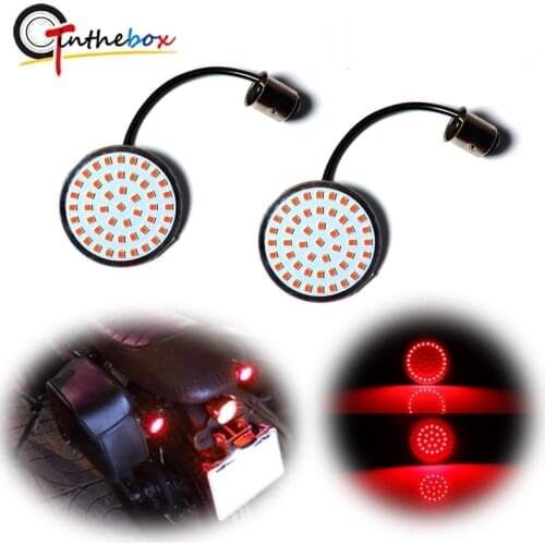 Gtinthebox 2PCS Bullet 1157 48-SMD Red LED Rear Turn Signal Lights For Harley-Davidson Softail Sportster Road Glide Motorcycles