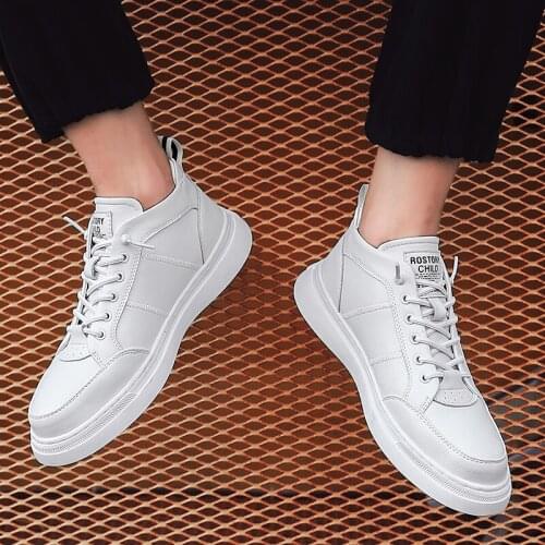 Fashion White Shoes for Men Casual Leather Sneakers Black Designer Male Comfortable Shoe High Quality Outdoor Lofer Shoes Man