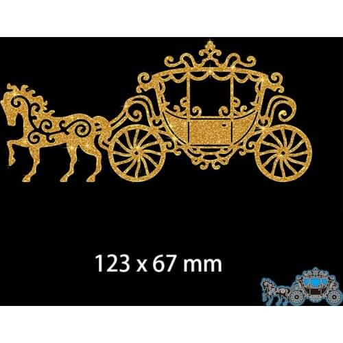 Metal Cutting Dies Horse-drawn Carriage New Scrapbook Decoration Template Embossing DIY Paper Card Craft 123*67mm