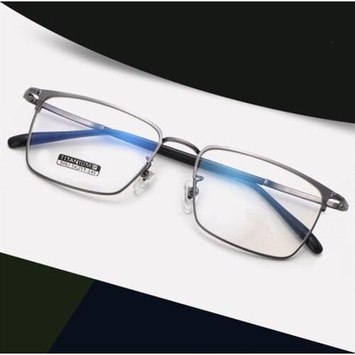 OEYEYEO New Business Atmosphere Casual Spectacles Frame Mens Retro Fashion Elegant Non-Magnetic Semi-Titanium Eyeglasses DM9082