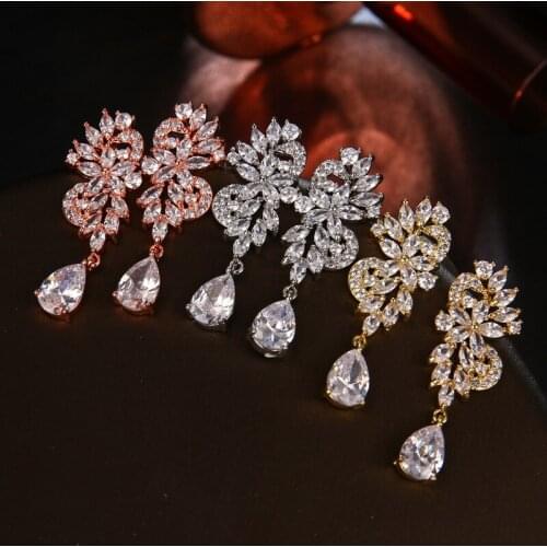ORZTOON Korean Luxury Water Zircon Drop Earrings For Women Creative Trendy Minimalist Earrings Fashion Jewelry 2020 New Party