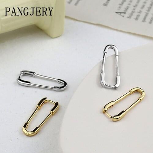Pangjery Prevent Allergy 925 Sterling Silver Earrings for Women INS Fashion Exaggerated Pin Irregular Pattern Party Jewelry Gift