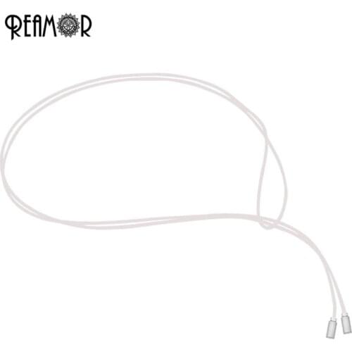 REAMOR Hot Sale 100CM Leather Rope Chain Titanium Stainless Steel Women Necklaces With European Big Hole Beads Charm 15 Colors