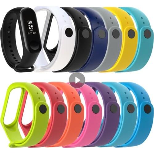 Silicone Strap For Xiaomi Mi Band 3 4 Colorful Strap Anti-sweat Comfortable Breathable Strap Buckle Replacement Wrist Straps