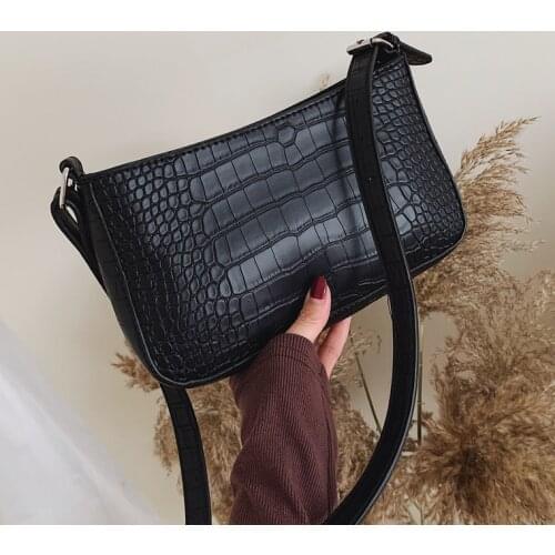 Messenger Handbags Retro Alligator Pattern Women Shoulder Bags Flap New PU Leather Casual Solid Crossbody Bags for Women Bolsas
