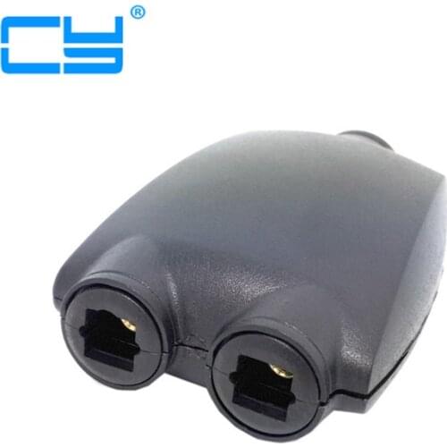 Toslink Digital Optical SPDIF Audio 1 input to 2 output Splitter Adaptor Adapter Black