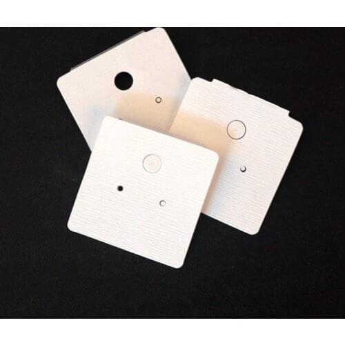 50pcs 4*4.5 White Plastic Earring Packaging Card Jewelry Holder Earring Stud Hanging Card Earring Packing Card Accessories
