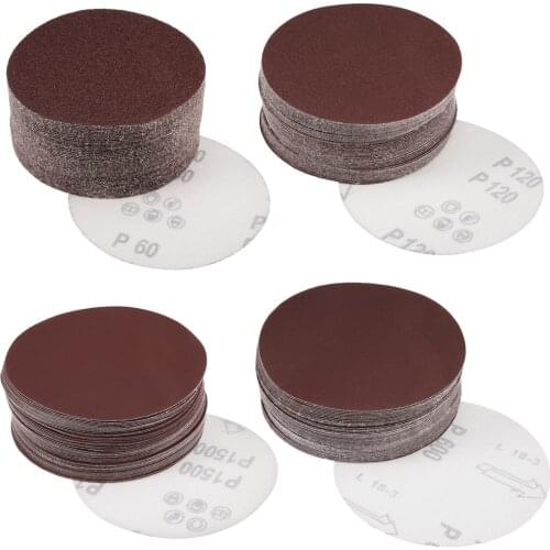 Uxcell Sanding Discs Aluminum Oxide Flocking Back Sandpapers wood rubber leather plastic stone glass and other materials