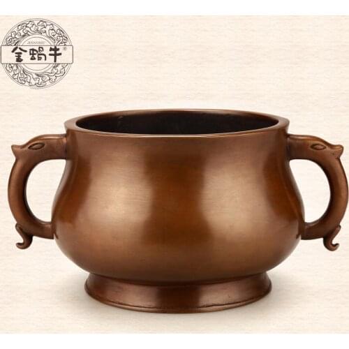 The golden snail # 14 ears GUI jie furnace copper manual pure copper temple gifts tableware collection