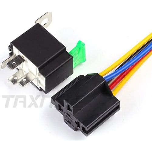 1Pcs/set Auto Fused On/Off Relays DC12V 30A 4 Pin Electronic Relay Car Automotive Relay with Insurance Film Car Fuse