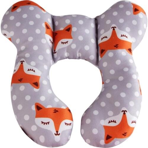 1Pc Soft U-Shaped Head Fixed Pillow Baby Stroller Pad Cotton Kid Protect Mat Baby Head Pillow U-Shaped Neck Pillow For Car Seat