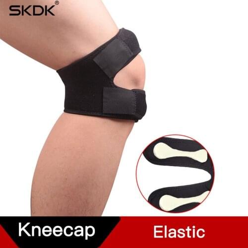 SKDK 1PC Gym Training Shin Guard Kneecap Professional Adjustable Patella Sports Knee Pads Black Damping Pressurize Leg Protector
