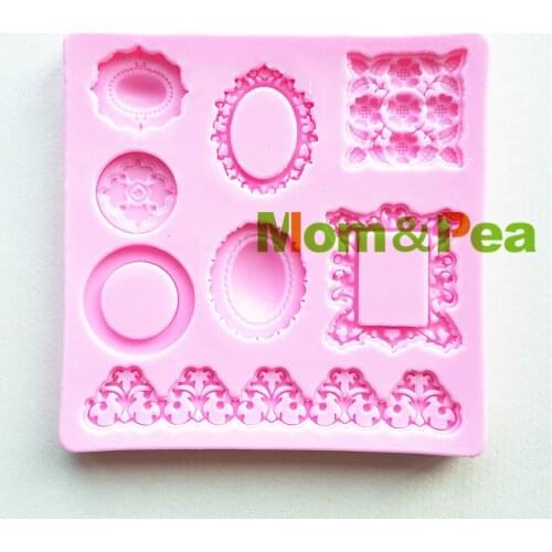 Mom&Pea 1467 Free Shipping Gem & Frame Mold Cake Decoration Fondant Cake 3D Mold Soap Mold Food Grade