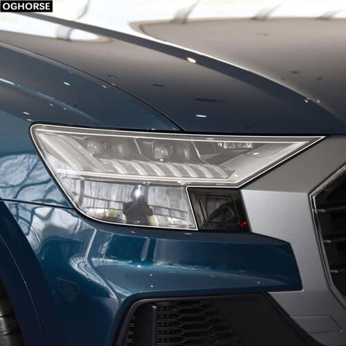 2 PCS Car Headlight Protective Film Protection Transparent TPU Sticker for Audi Q8 SQ8 RSQ8 2019 2020 Accessories