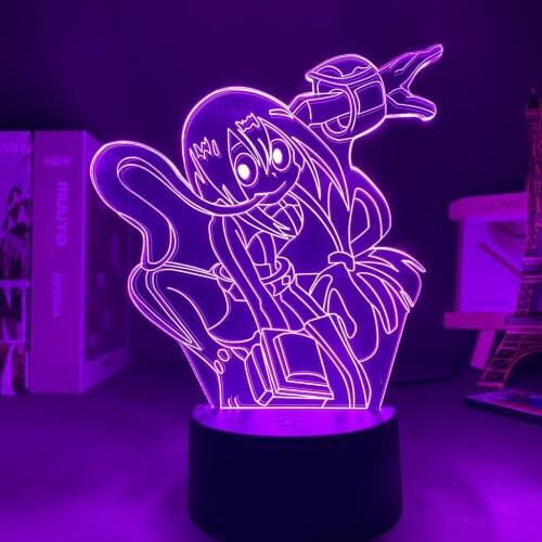 3d Night Light Anime My Hero Academia Tsuyu Asui Lamp for Bedroom Decoration Birthday Gift