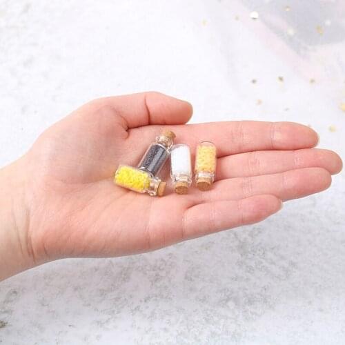 4Pcs/set Glass Cute Mini Clear 1:12 dollhouse miniature Mini Seasoning food bottle Glass Bottles furniture toy