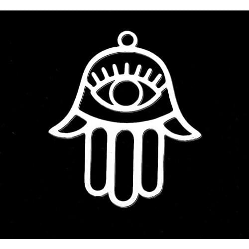 5pcs/lot 100% Stainless Steel Palm Eyes DIY Earring Pendant Charm Wholesale Jewelry Necklace Making Charms Top Quality Pendants